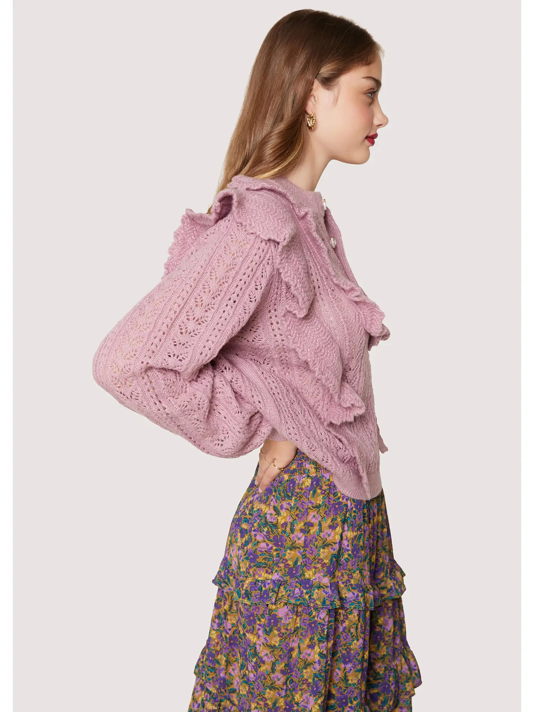Maddy Ruffle Polo Sweater - FINAL SALE - Premium sweater Denim from Lost + Wonder - Just $75! Shop now at shopthedenimbar