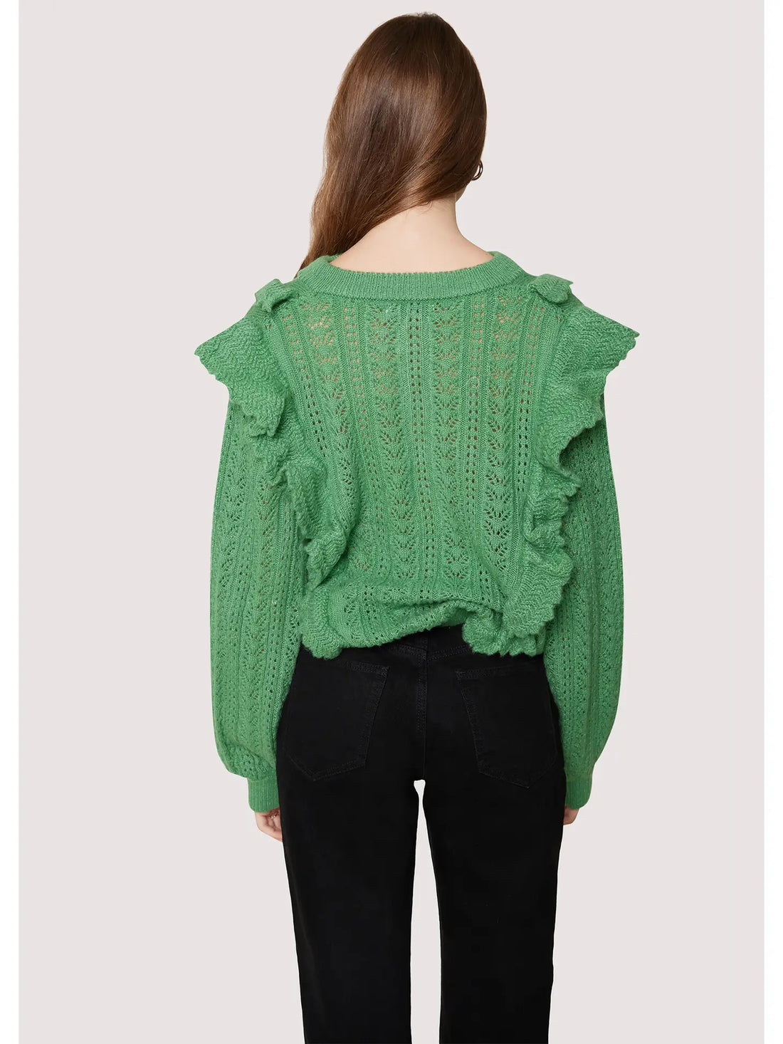 Maddy Ruffle Polo Sweater - FINAL SALE - Premium sweater Denim from Lost + Wonder - Just $75! Shop now at shopthedenimbar