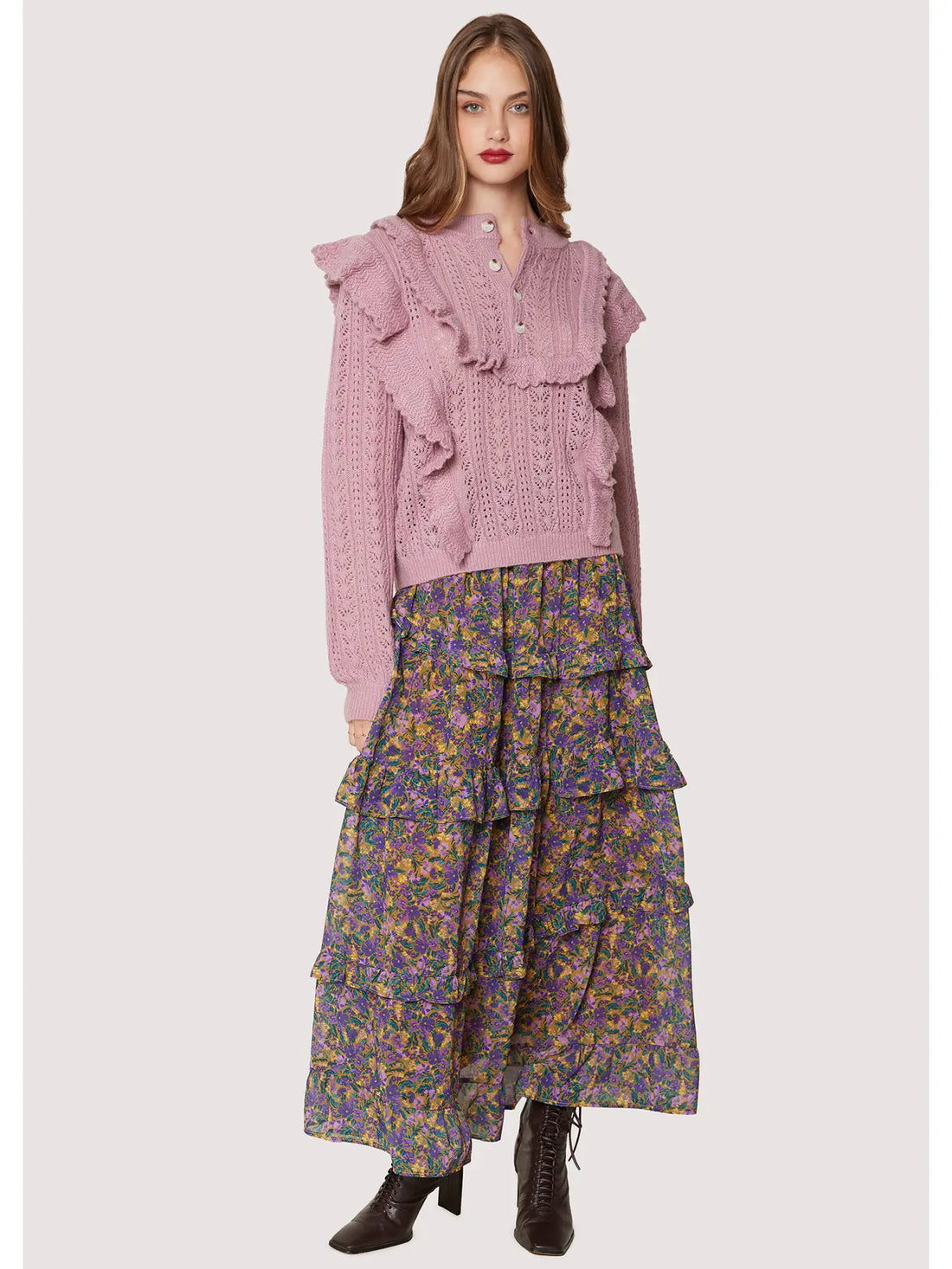 Maddy Ruffle Polo Sweater - FINAL SALE - Premium sweater Denim from Lost + Wonder - Just $75! Shop now at shopthedenimbar