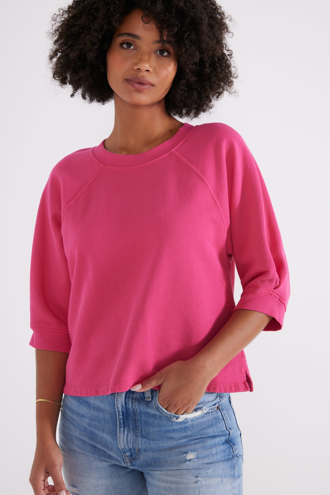 Fleur Pleat Sweat Top - FINAL SALE - Premium Sweatshirt Denim from Etica - Just $25! Shop now at shopthedenimbar