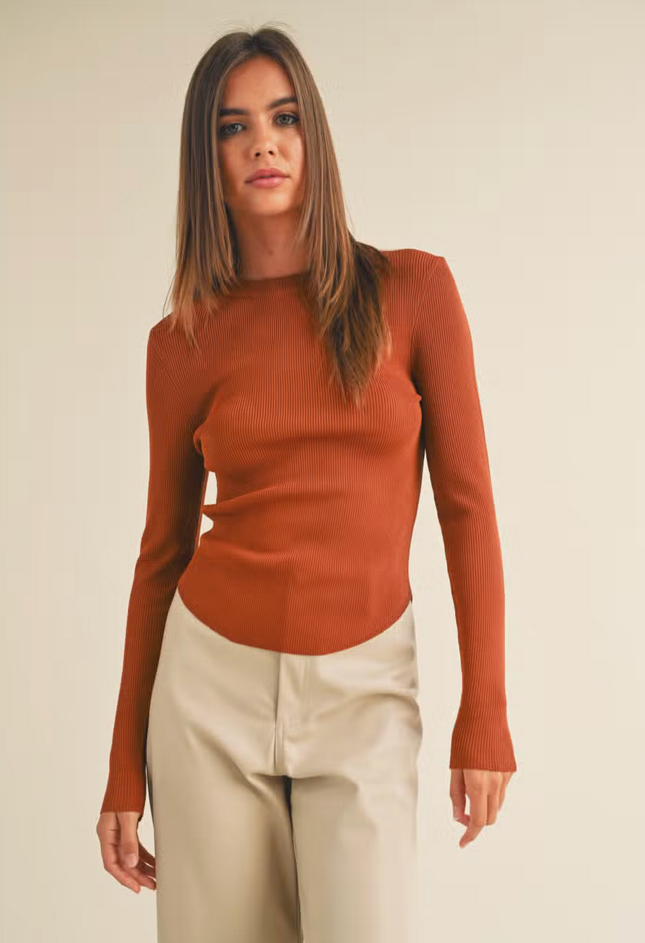 Ribbed Long Sleeve - FINAL SALE - Premium Top Denim from MIOU MUSE - Just $10! Shop now at shopthedenimbar