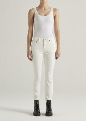 Bree Optic White Mid Rise Straight Crop Jean - FINAL SALE - Premium Denim Denim from Edwin - Just $75! Shop now at shopthedenimbar