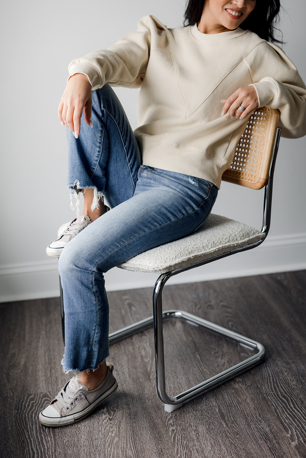 Simone Sweatshirt - Premium  Denim from Mod Ref - Just $47.60! Shop now at shopthedenimbar