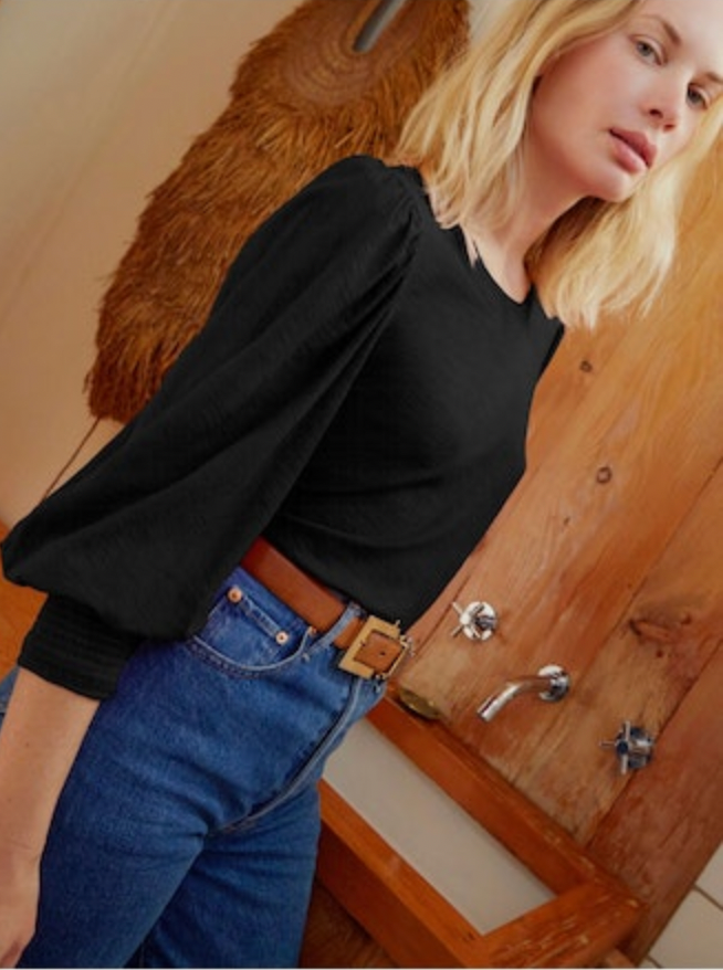 Loren Smocked Peasant Tee - FINAL SALE - Premium Shirt Denim from Nation LTD - Just $75! Shop now at shopthedenimbar