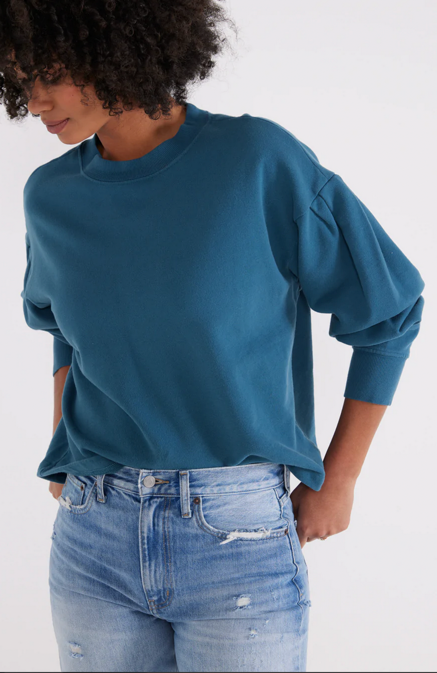 Jael Pleat Sleeve Sweatshirt - FINAL SALE - Premium Sweatshirt Denim from Etica - Just $75! Shop now at shopthedenimbar