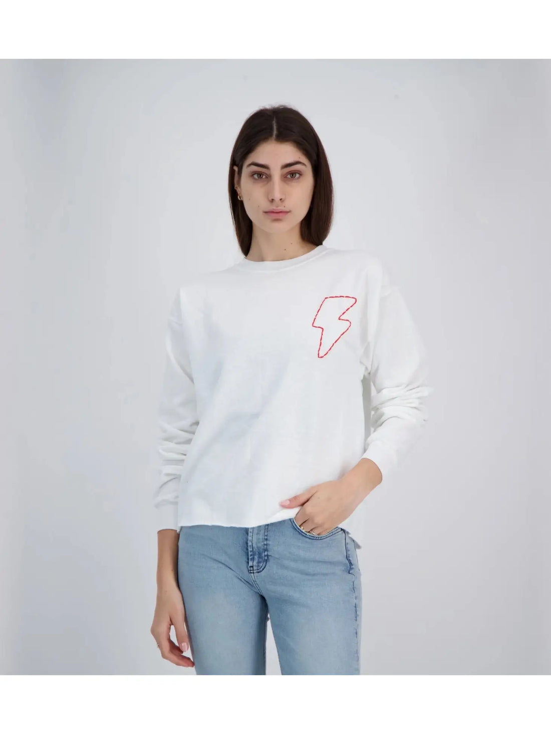 Red Bolt Sweatshirt - FINAL SALE - Premium Sweatshirt Denim from Unemployed Denim - Just $75! Shop now at shopthedenimbar