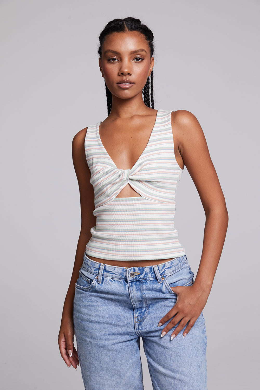 Tramonti Como Stripe Tank Top - Premium Tank Top Denim from Chaser - Just $37! Shop now at shopthedenimbar