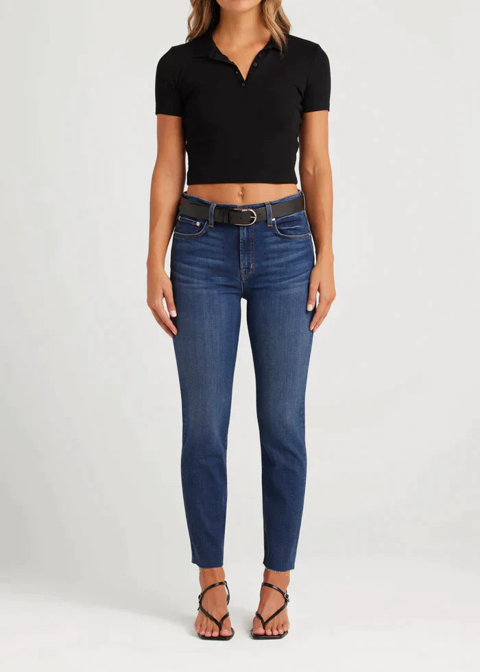 Bree Deja Blue Mid Rise Straight Crop Jean - FINAL SALE - Premium Denim Denim from Edwin - Just $125! Shop now at shopthedenimbar