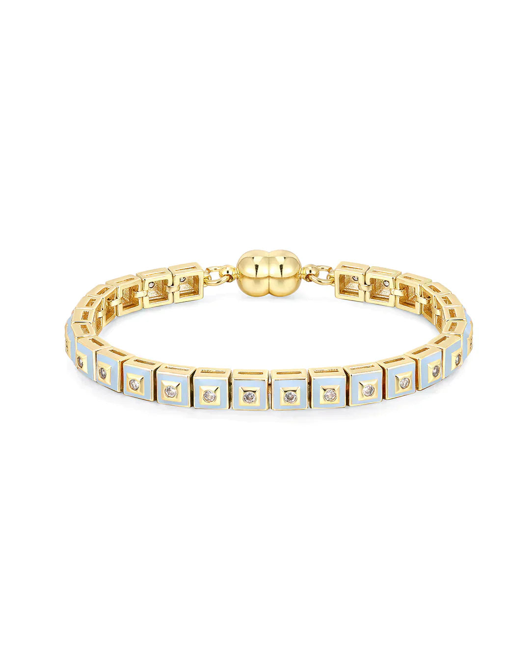 Pyramid Stud Tennis Bracelet- Gold