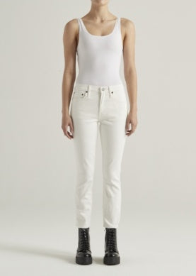 Bree Optic White Mid Rise Straight Crop Jean - Premium Denim Denim from Edwin - Just $148! Shop now at shopthedenimbar