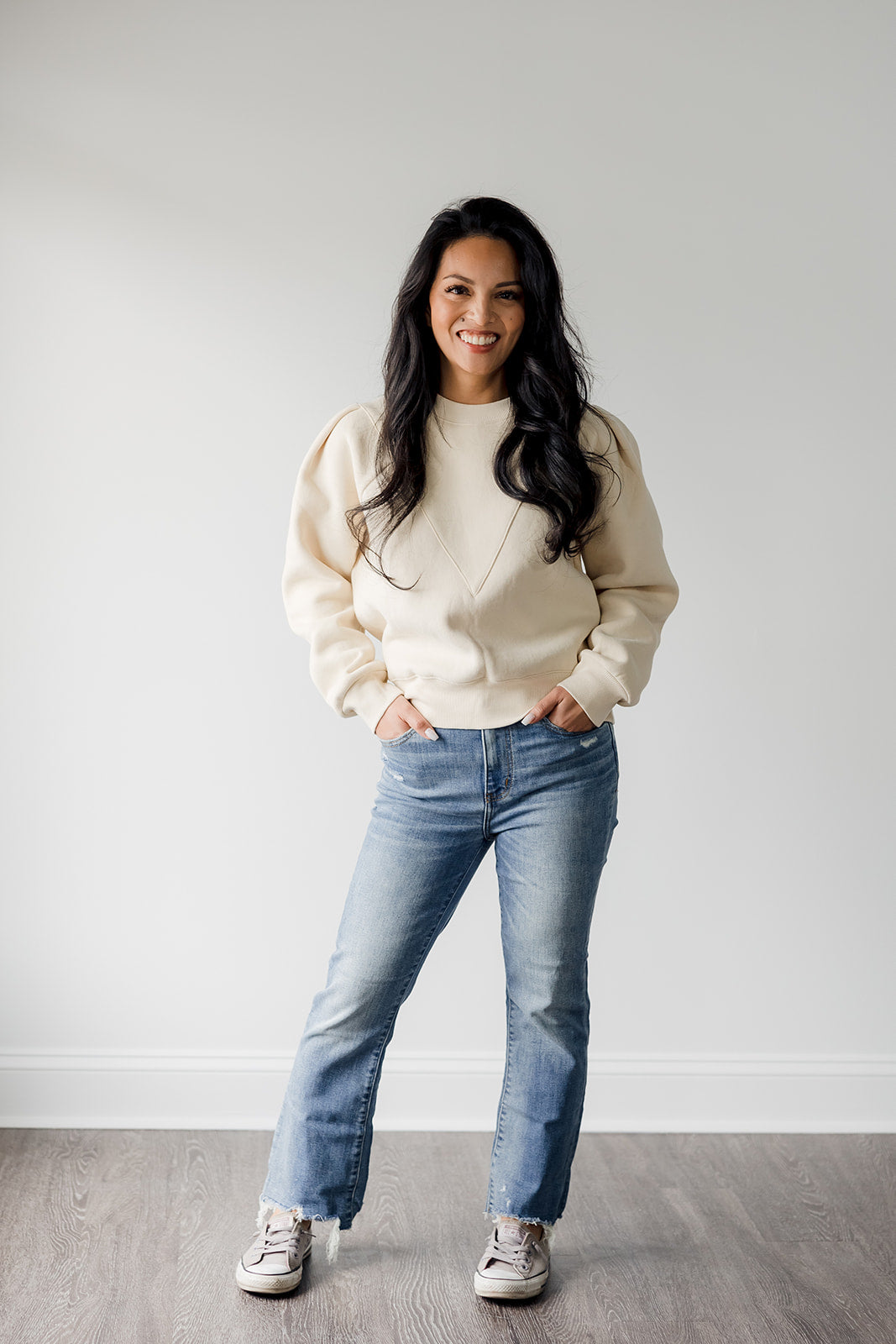 Simone Sweatshirt - Premium  Denim from Mod Ref - Just $47.60! Shop now at shopthedenimbar