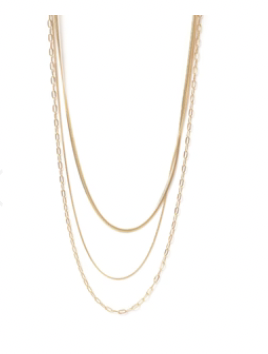 Amour Triple Gold Necklace - Premium Necklace Denim from Arms of Eve - Just $89! Shop now at shopthedenimbar