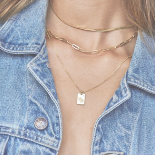 Valencia Gold Stacking Chain - Premium Necklace Denim from Arms of Eve - Just $54! Shop now at shopthedenimbar