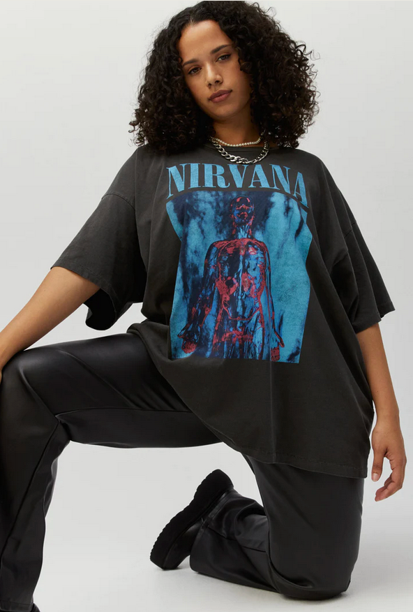 Nirvana Silver Cover Merch Tee - Premium T-Shirt Denim from Daydreamer - Just $54.60! Shop now at shopthedenimbar