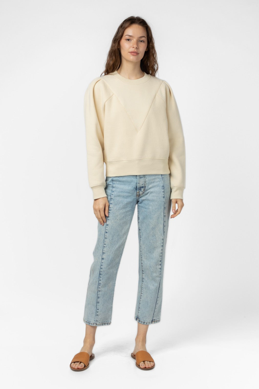 Simone Sweatshirt - Premium  Denim from Mod Ref - Just $47.60! Shop now at shopthedenimbar